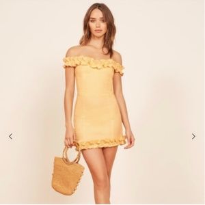 Reformation Bonita Dress in Lemon Size 2